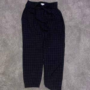 leith xl flowy high waisted flowy white lined pants with a waist tie